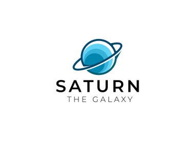 Dış uzayda yörüngesi olan bir gezegenin soyut bir görüntüsünü içeren vektör logosu