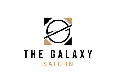 Dış uzayda yörüngesi olan bir gezegenin soyut bir görüntüsünü içeren vektör logosu.