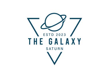 Dış uzayda yörüngesi olan bir gezegenin soyut bir görüntüsünü içeren vektör logosu.