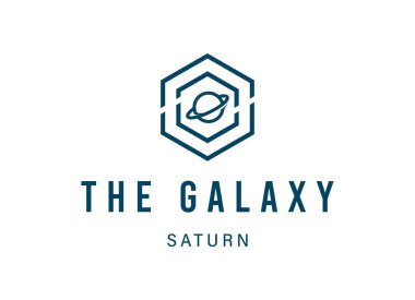 Dış uzayda yörüngesi olan bir gezegenin soyut bir görüntüsünü içeren vektör logosu.