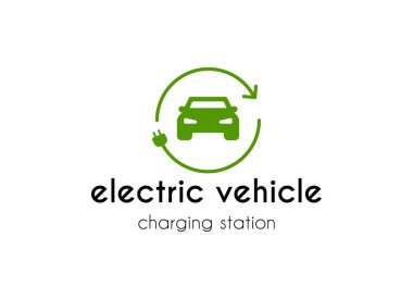 Elektrik yükleme istasyonu logo tasarım şablonu.