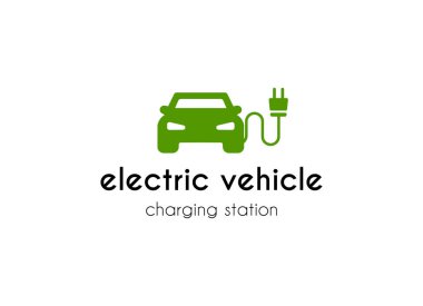 Electrical charging station logo design template.