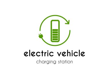 Electrical charging station logo design template.