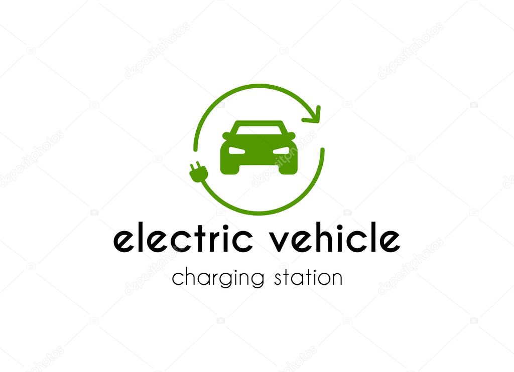 Electrical charging station logo design template.