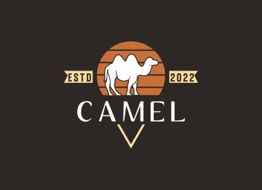 Arabian Camel Logo with badge and emblem design. Camel vector logo