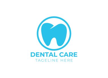 Diş kliniği ve diş bakımı logosu. Diş hekimi, diş bakımı ya da oral klinik logosu