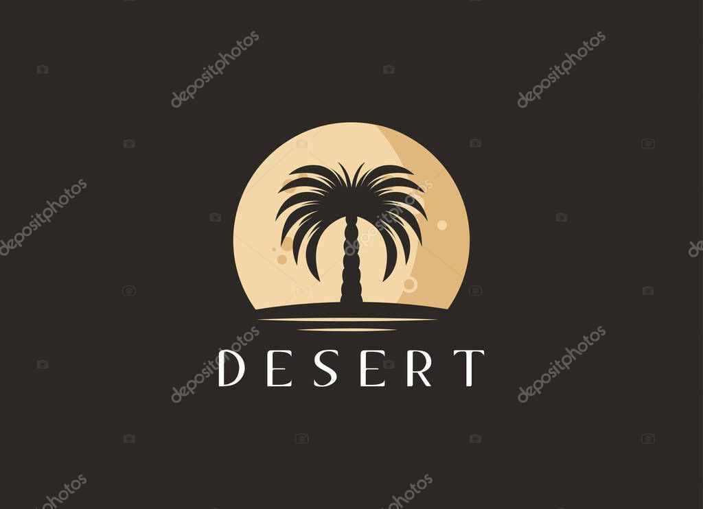 Luxury Dates Palm Logo Template. Desert palm logo