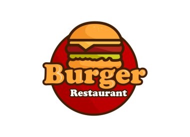 Hamburger restoranının logo tasarım şablonu.