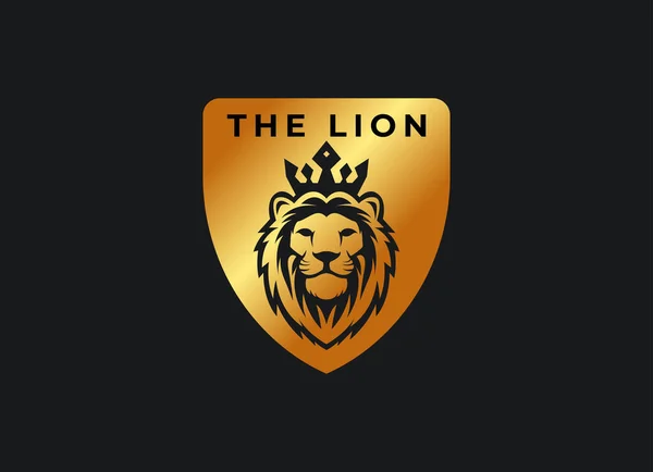 Symboly Královské Koruny Lva Elegantní Logo Zvířete Lea Premium Luxusní — Stockový vektor