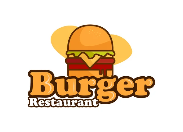 ハンバーガーレストランロゴデザインテンプレート — ストックベクタ