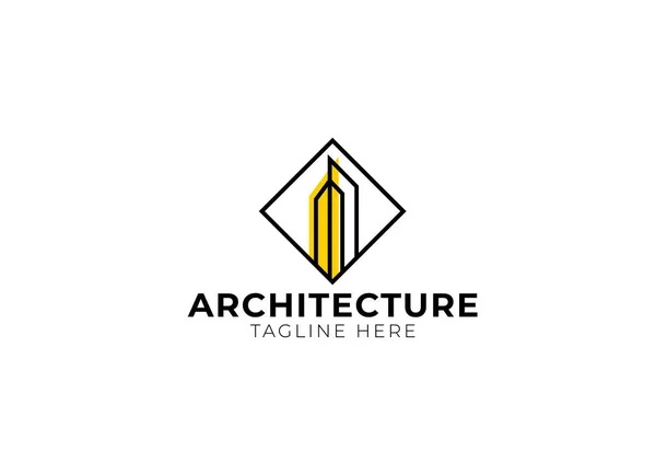 Minimalist Architecture Building Construction Logo Design Template — 图库矢量图片