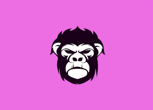 Gorilla Logo Design Vector Sjabloon Modern Design Een Plat Logo — Stockvector