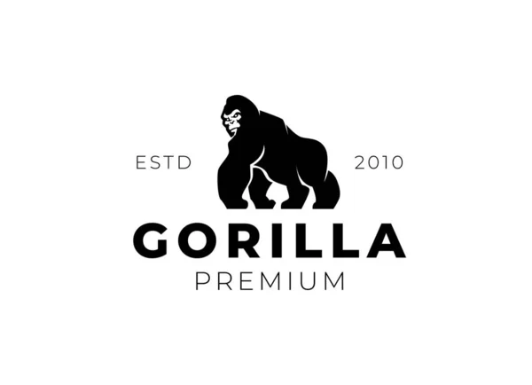 Gorilla Logo Design Vector Template Modernes Design Flaches Logo Gorilla — Stockvektor