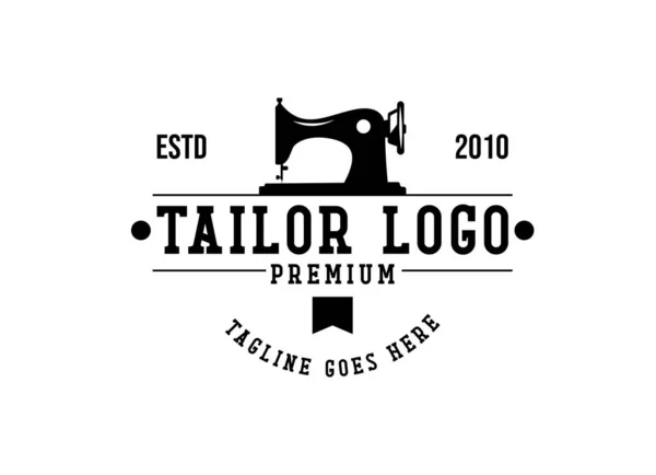 Antika Terzi Logosu Tekstil Endüstri Tasarım Şablonu Vektör Illüstrasyon Kavramı — Stok Vektör
