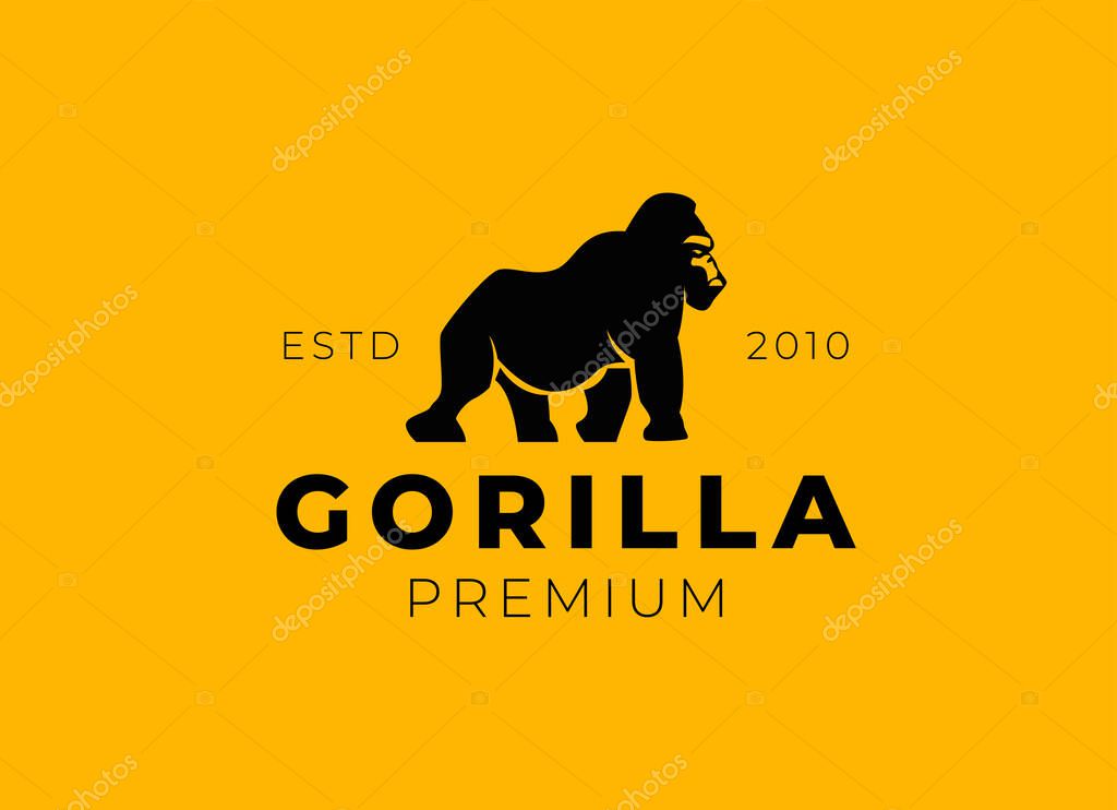 Gorilla Logo Design Vector Template. Modern Design. Flat Logo. Gorilla Icon. Vector Illustration