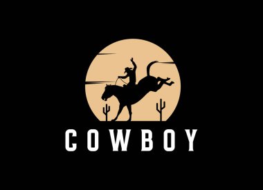 Klasik Cowboy Texas rodeo stili logo tasarımı