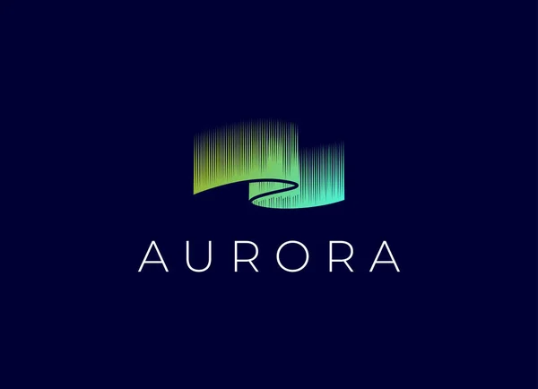Diseño Logo Aurora Light Logo Luz Boreal — Vector de stock