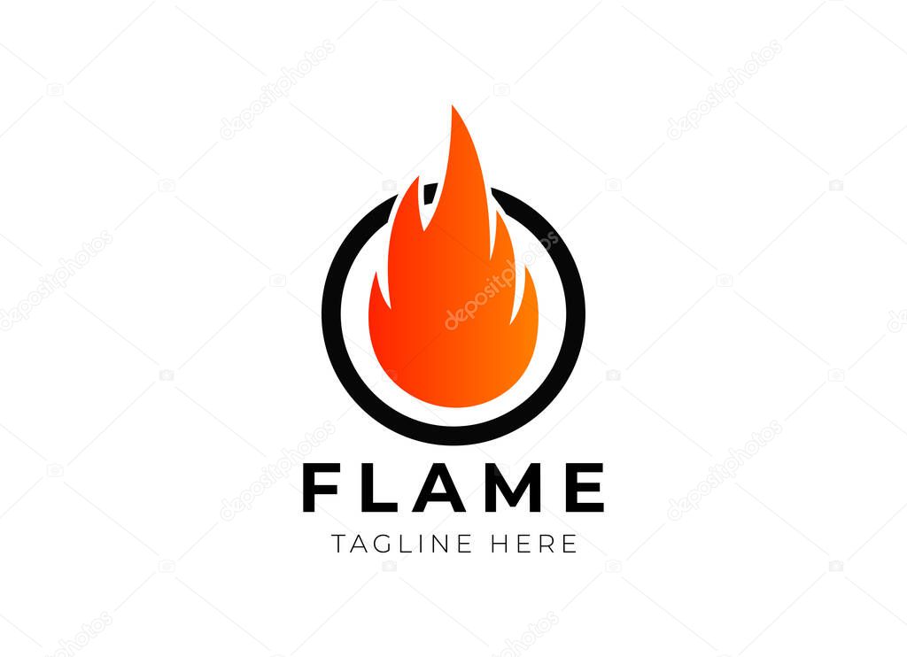 Fire Flame Torch Logo Design