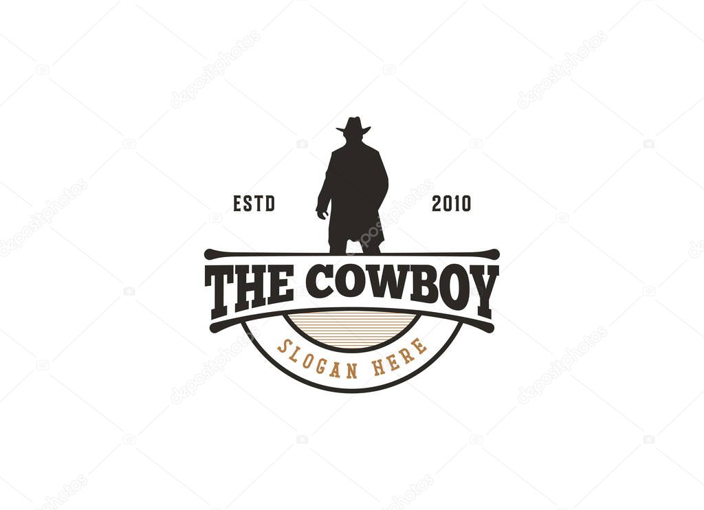 Vintage Cowboy texas rodeo style logo design