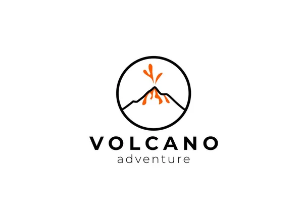 Извержение Вулкана Гора Логотип Шаблон Вулканический Векторный Логотип — стоковый вектор