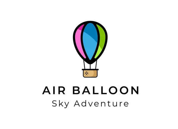 Luftballon Logo Design Luftballon Abenteuer Logo Vektor — Stockvektor