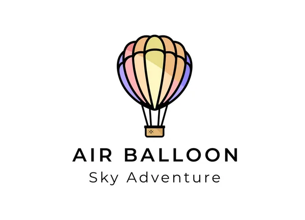Diseño Del Logo Del Globo Aire Balón Aire Aventura Logo — Vector de stock