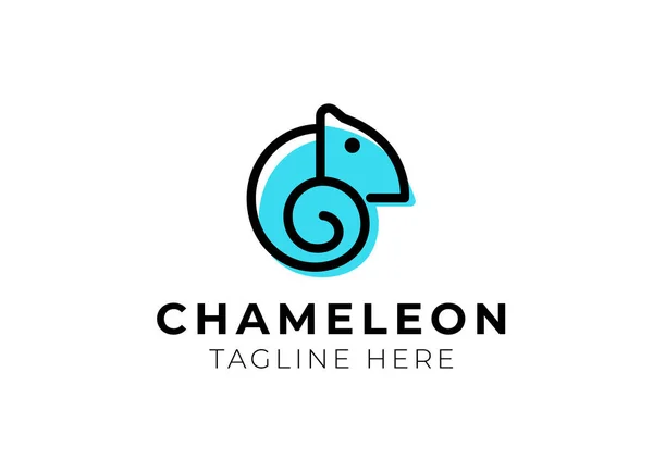 カラフルなカメレオンのロゴデザインベクトル — ストックベクタ