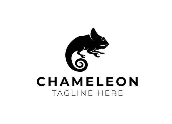 Black Chameleon Logo Design Vector — Stockvektor