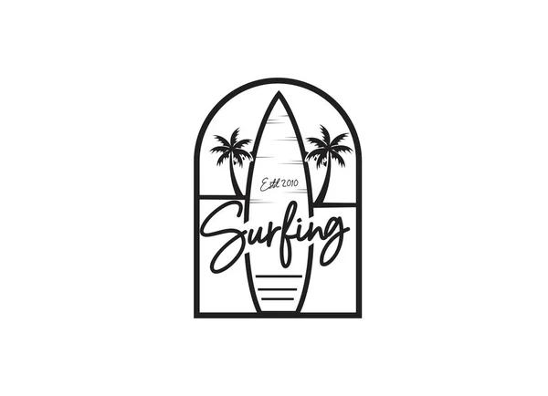 Gráficos Logotipos Etiquetas Emblemas Surf Vintage Diseño Camiseta Surf — Vector de stock