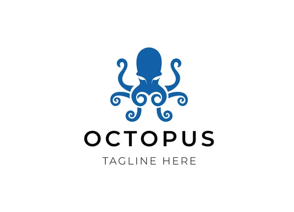 Octopus Logo Simples Octopus Vector Logo Design — Vetor de Stock