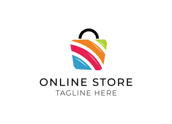 Logo Vettoriale Negozio Online Imprese — Vettoriale Stock