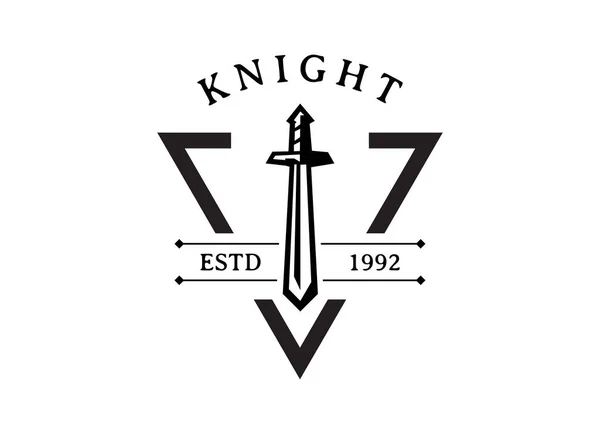 Kılıç Şövalyesi Logosu Tasarımı Knight Mparatorluğu Vektör Logosu — Stok Vektör