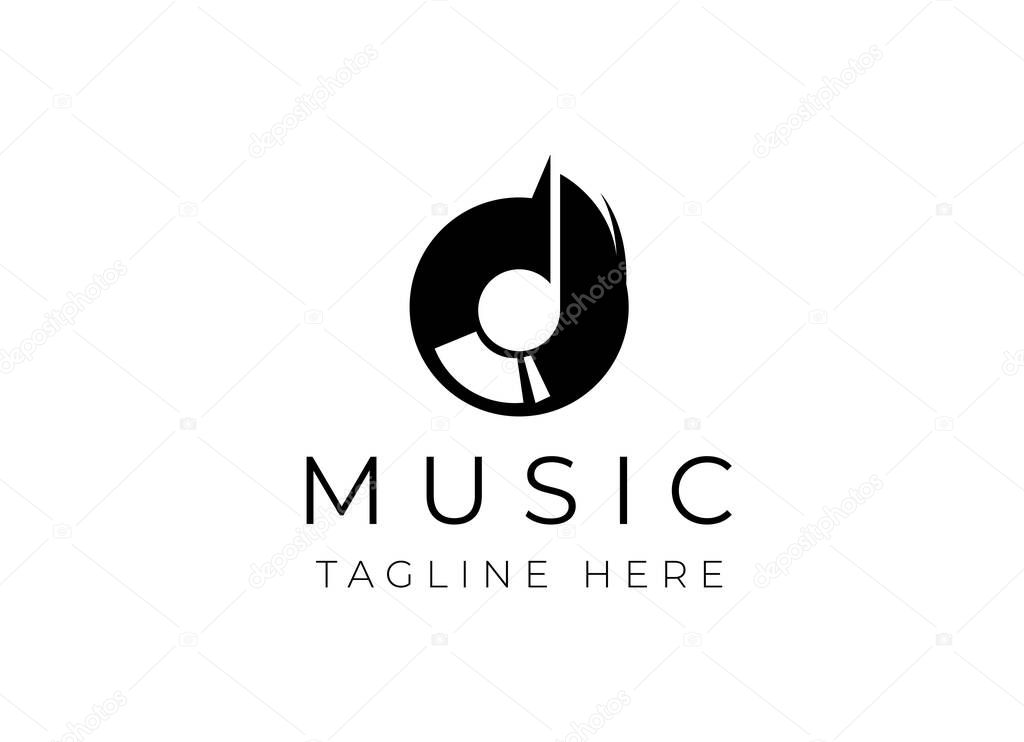 Pulse music element logo. Music Logo Design. Singer, recording, record logo vector.