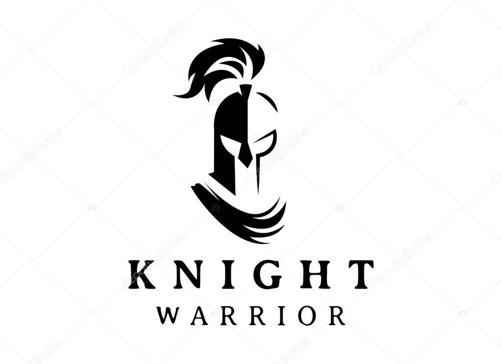 Spartan Knight Soldier, Greek Warrior Logo Design