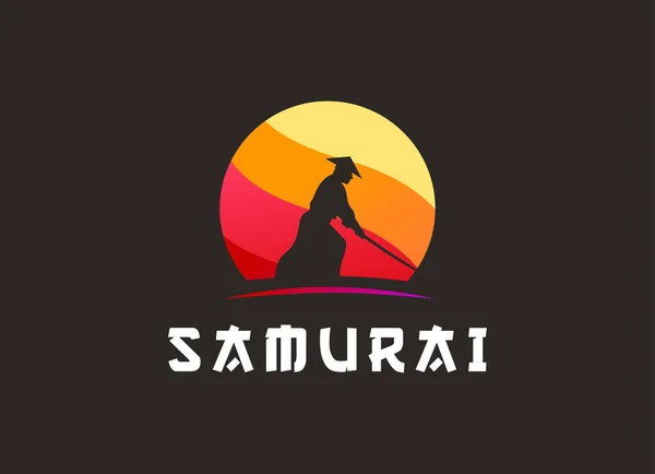 Samurai Ronin Logo Design Vector Template Diseño Moderno Logo Ronin — Archivo Imágenes Vectoriales