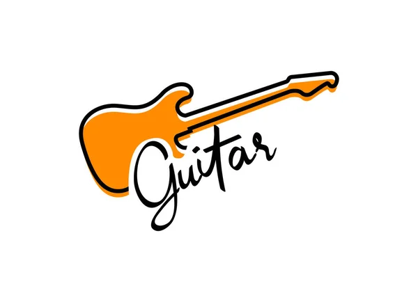 Casa Música Logotipo Loja Música Com Silhueta Guitarra —  Vetores de Stock