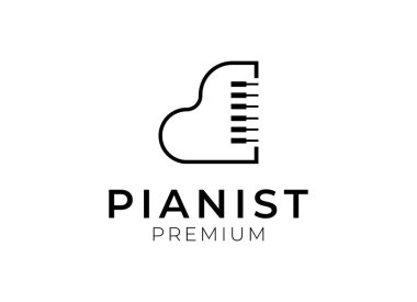 Piyano logosu tasarımı. Basit piyano logosu