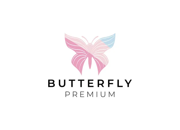 Logo Mariposa Diseño Logotipos Línea Lujo Logotipo Símbolo Mariposa Premium — Archivo Imágenes Vectoriales
