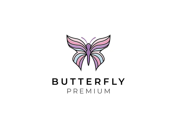 Schmetterling Logo Luxuslinie Logotyp Design Universeller Premium Schmetterling Symbol Schriftzug — Stockvektor