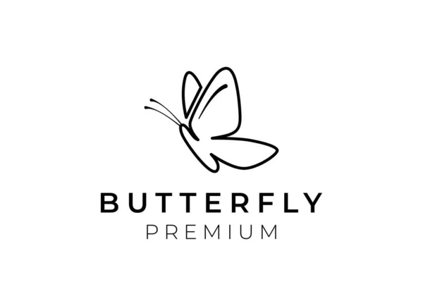 蝴蝶的标志 奢华线条标志的设计 通用优质蝴蝶标志标志标识类型 — 图库矢量图片