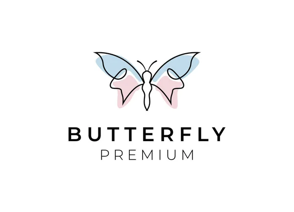 Logo Mariposa Diseño Logotipos Línea Lujo Logotipo Símbolo Mariposa Premium — Archivo Imágenes Vectoriales