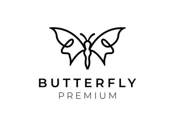 Logo Mariposa Diseño Logotipos Línea Lujo Logotipo Símbolo Mariposa Premium — Vector de stock