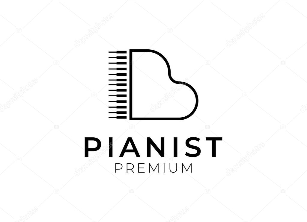 Piano logo design. Simple piano logo