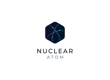 Nükleer ya da atom logosu tasarımı. Nükleer logo