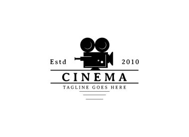 Sinema Logosu Tasarımı. Sinema logosu. Kamera logosu tasarım şablonu ile film aktar.