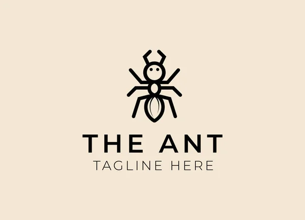 Plantilla Diseño Vector Logotipo Vintage Ant Logo Hormiga Minimalista — Archivo Imágenes Vectoriales