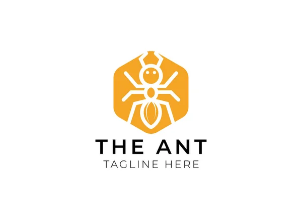 アントヴィンテージロゴベクトルデザインテンプレート ミニマリストアリのロゴ — ストックベクタ