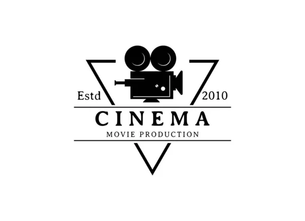 Design Logo Cinéma Logo Film Rouleau Film Avec Logo Caméra — Image vectorielle