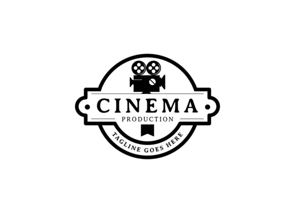 Diseño Logo Cine Logo Película Película Rollo Con Plantilla Diseño — Vector de stock