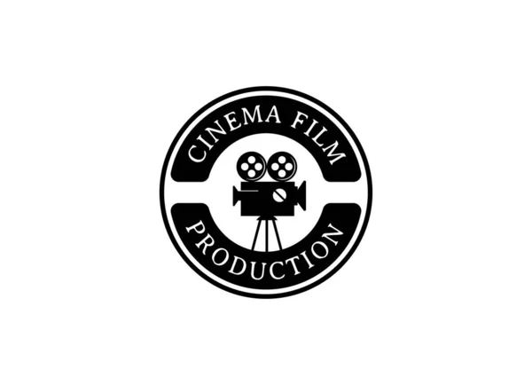 电影标志设计 电影标志 带相机标志设计模板的胶卷 — 图库矢量图片
